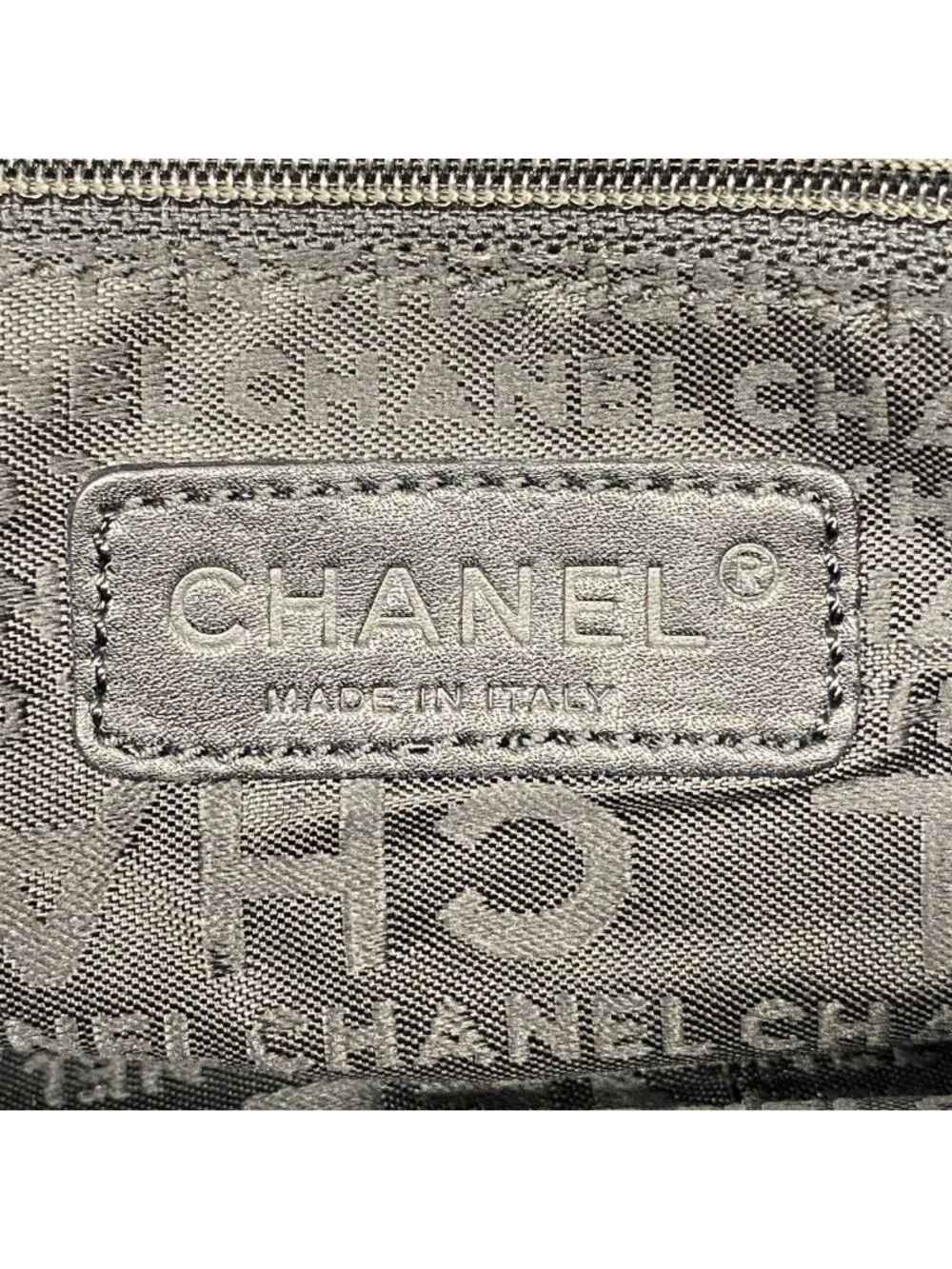 Chanel Handbag Choco Bar Lambskin Black Silver